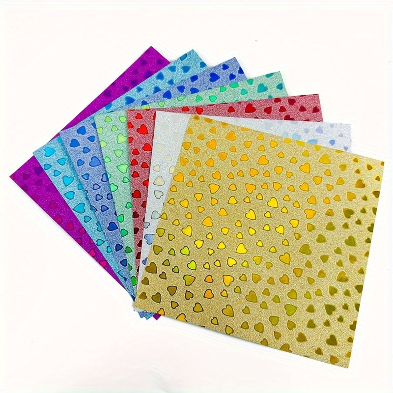 28pcs Origami Paper Set Mirror Folding Paper For Craft Art 7 Colors Card Paper