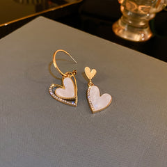 2pcs Girls Heart Asymmetrical Earrings Kids Accessories