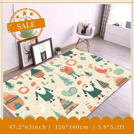 Soft Fluffy Geometric Christmas Area Rug Washable for Living Rooms Bedrooms