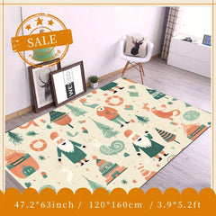 Soft Fluffy Geometric Christmas Area Rug Washable for Living Rooms Bedrooms