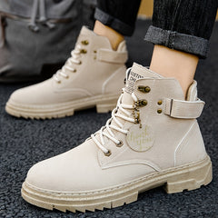 Men's Lace Up Pu Leather Boots Autumn & Winter