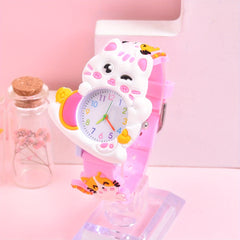 Girls Analog Watch Soft Pastel Pink Yellow Quartz Movement