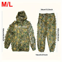 Lightweight Camo 3D Leafy Suit w/ Hood - Stay Hidden & Comfortable Outdoors