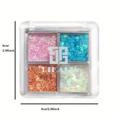 4-Color Glitter Eyeshadow Palette for Parties & Events