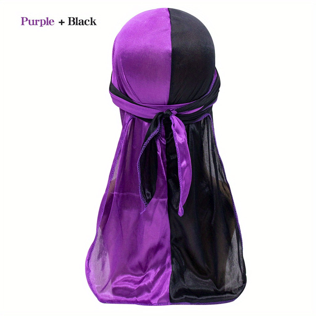 Silk Satin Braided Pirate Hat Long Tail Durag Turban