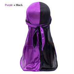 Silk Satin Braided Pirate Hat Long Tail Durag Turban