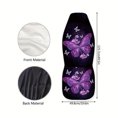Purple Big Butterfly Print Car Seat Cover