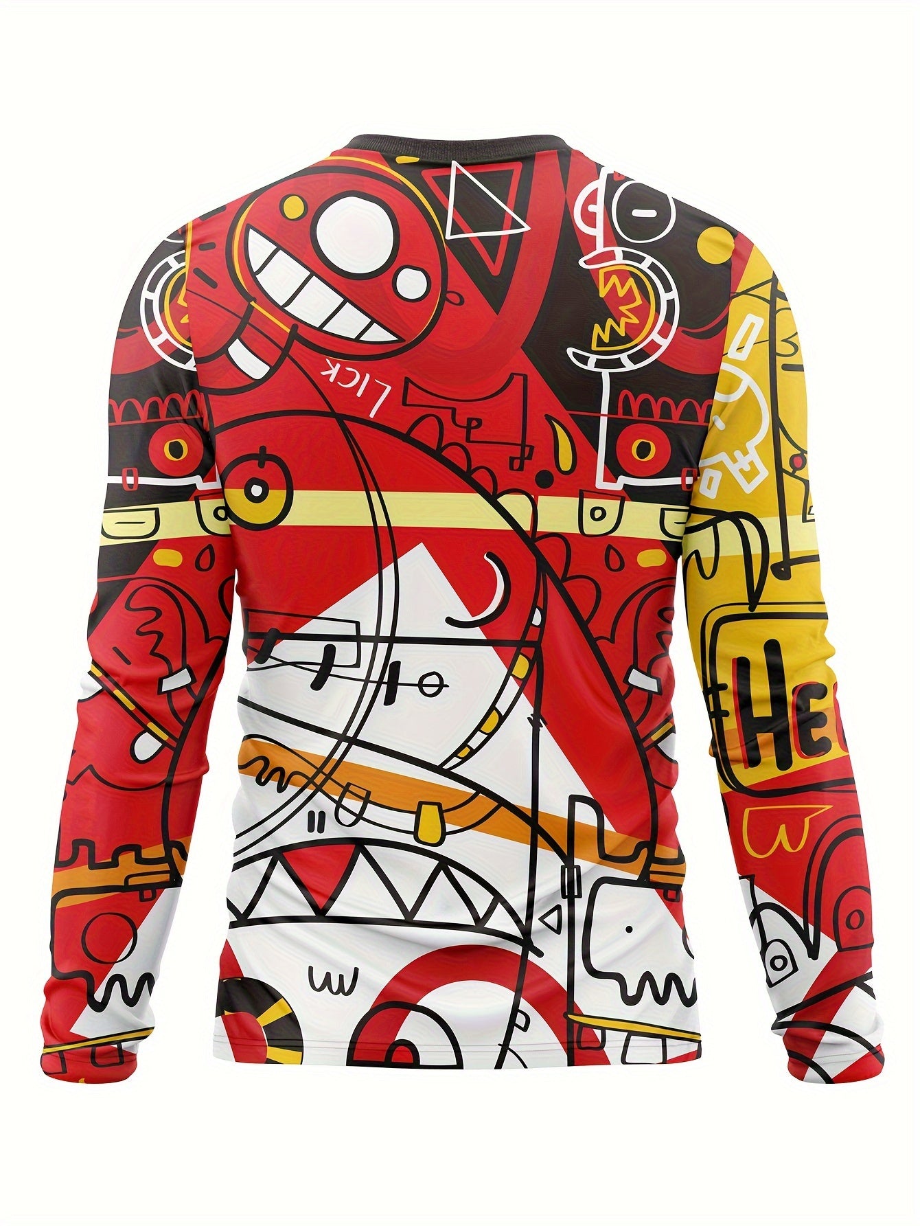 Men's Graffiti Long Sleeve Motorcycle T-shirt