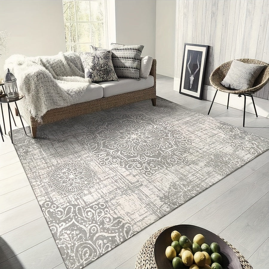 Boho Printed Flannel Living Room Rug