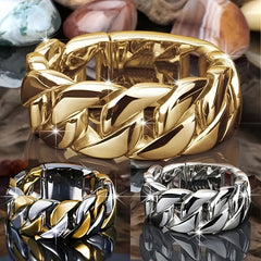 Men's Two Tone Chain Pattern Ring