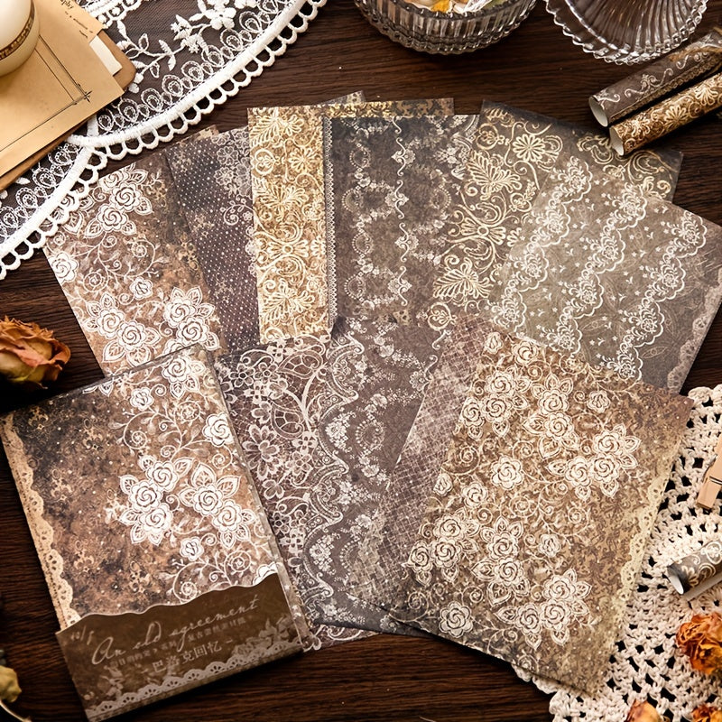 40pcs Vintage Distressed Paper Set for Hand Account Book Backgrounds