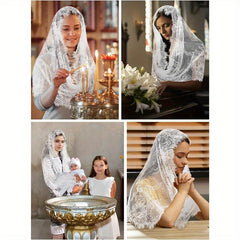 Lace Veil Soft Floral Design for Church Weddings