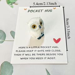 Whimsy Owl Pocket Figurine Resin Collectible with Unique Keepsake Gift
