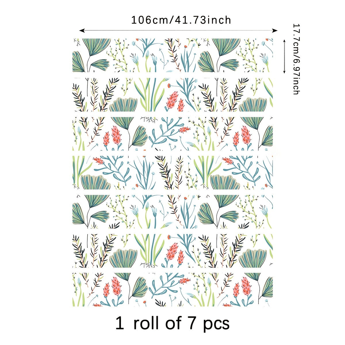 7pcs Cartoon Plant Staircase Sticker Waterproof Self-adhesive Home Decoration