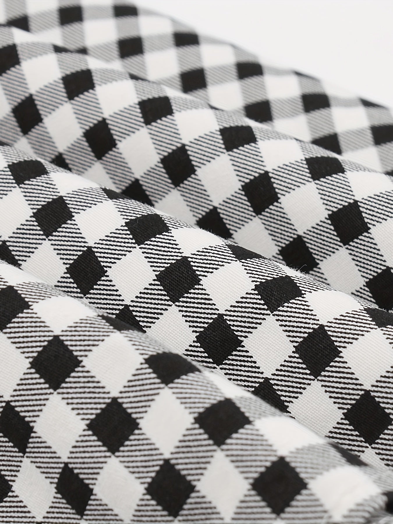 Colorblock Gingham Print Sweetheart Neck A-line Dress