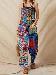 Boho Floral Wide Leg Jumpsuit for Women