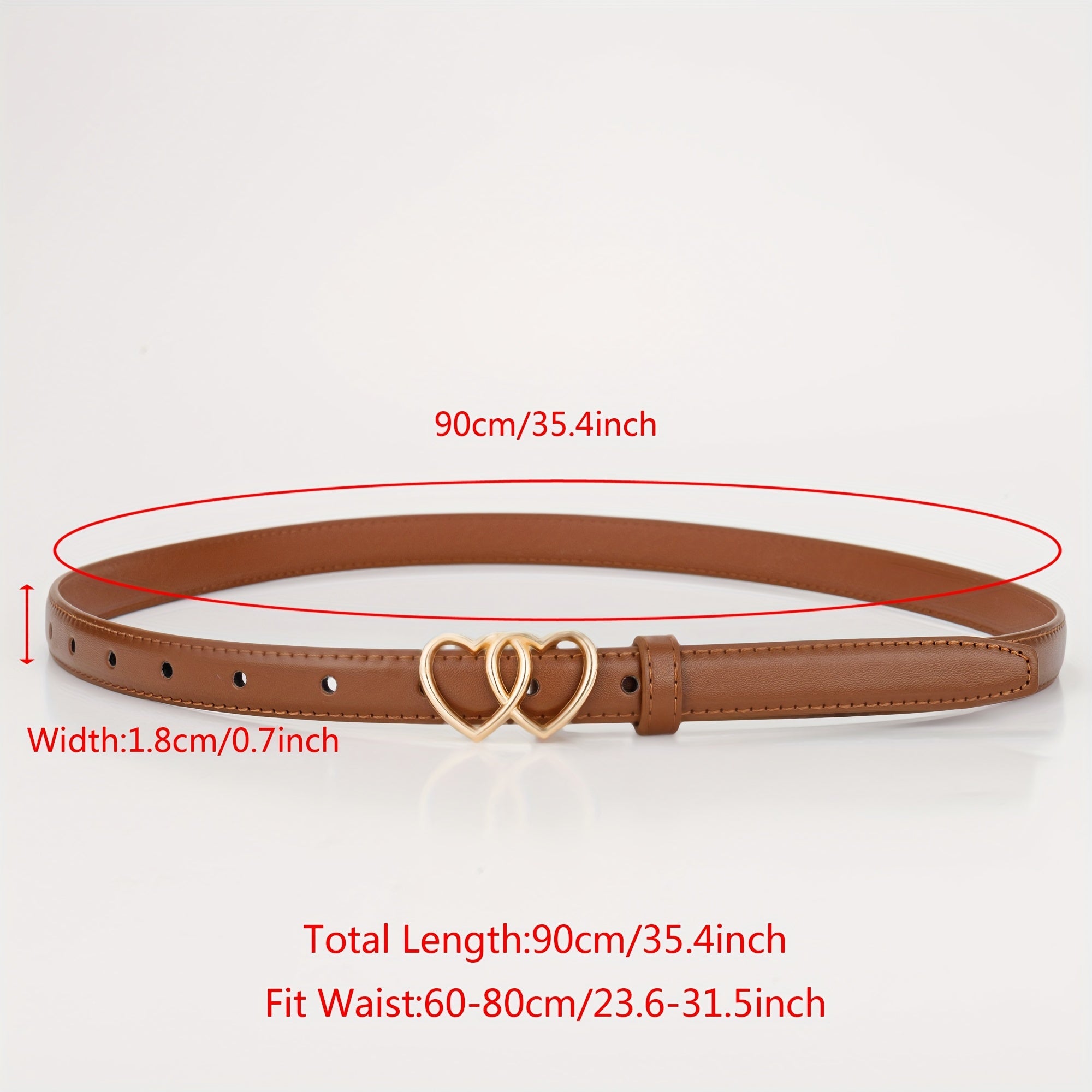 Double Love Heart Buckle Kid's Leather Belt