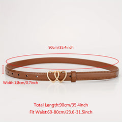 Double Love Heart Buckle Kid's Leather Belt