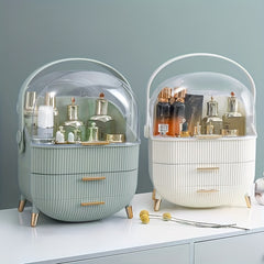 Dustproof Cosmetic Storage Box Covered Desktop Lipstick & Skin Care Shelf