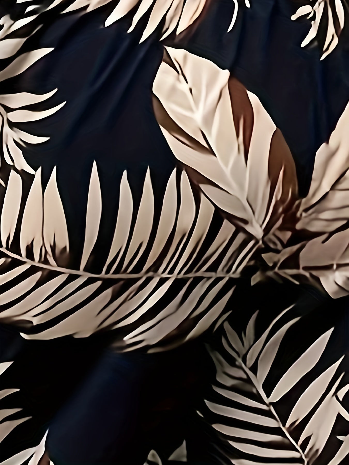 Leaf Print Stirred Waist Pants Boho Jogger Pants For Spring & Summer