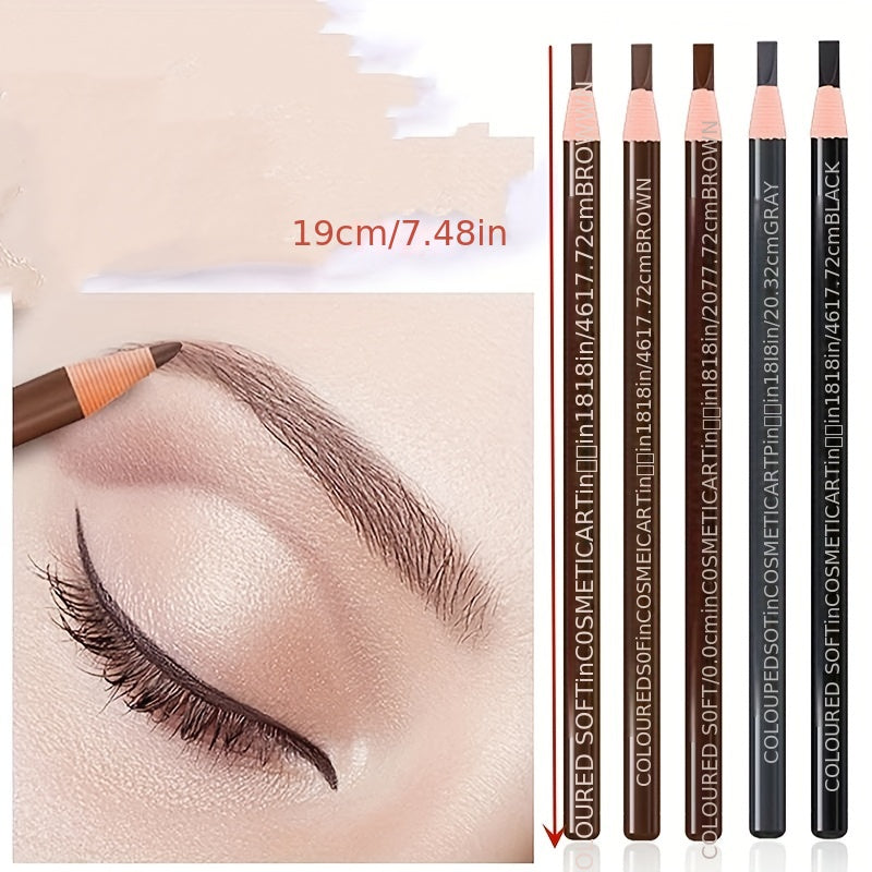 5pcs Waterproof Drawstring Eyebrow Pen Professional Eye Makeup Pencil