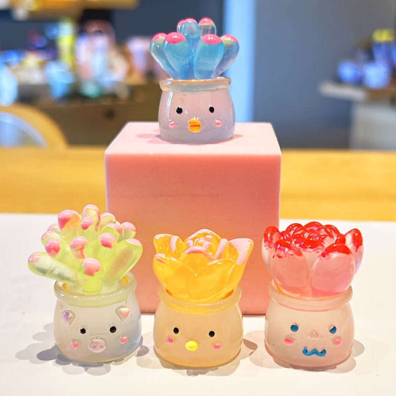 Cartoon Luminous Succulent Potted Decorations