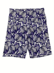 Leopard Print Tummy Control Gym Shorts with Pockets