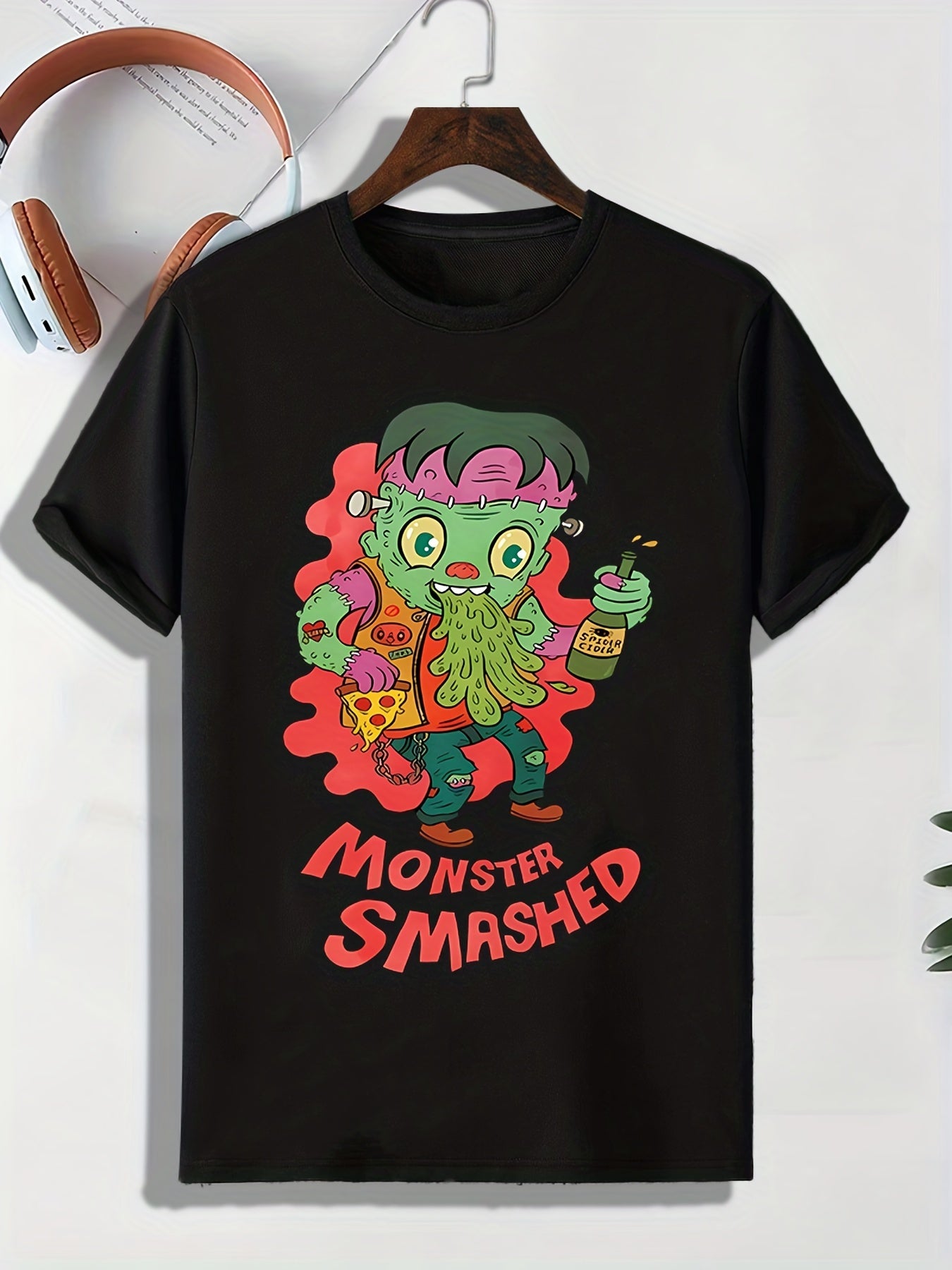 Men's Monster Smashed Pattern T-shirt Active Tee