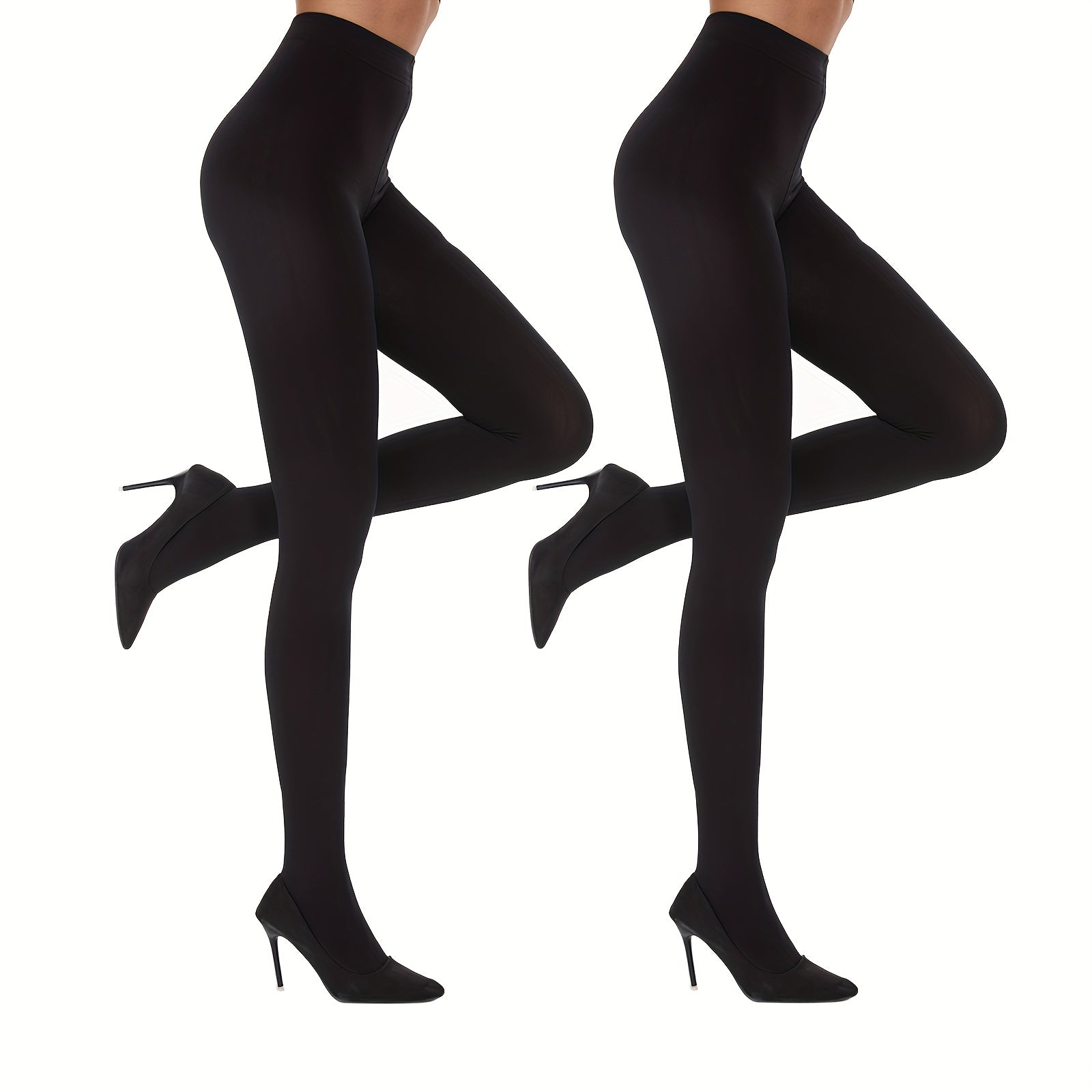2 Pack Slim High Waist Opaque Tights Women's Stockings