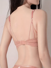 Push Up Lace Stitching Bra Hollow Out Trim Women's Lingerie