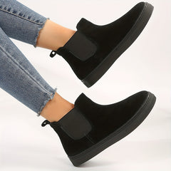 Women's Plush Lined Snow Boots Slip On Comfort Ankle Boots
