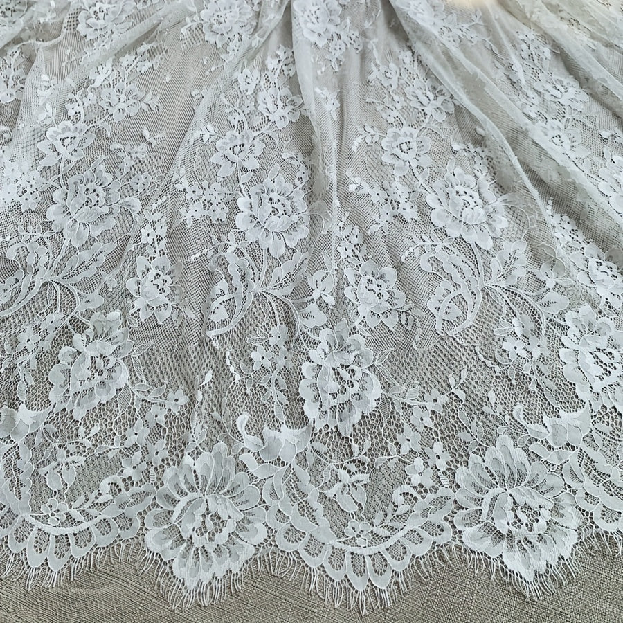 3m Long 1.5m Wide Eyelash Lace Mesh Fabric DIY Tablecloth Curtain Dress