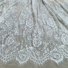 3m Long 1.5m Wide Eyelash Lace Mesh Fabric DIY Tablecloth Curtain Dress