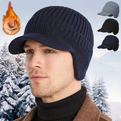 Knitted Winter Hat with Earmuffs for Warmth