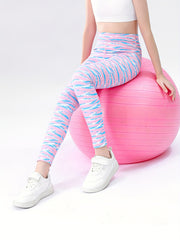 Girls Tie Dye Graphic Leggings Elastic High Waist Sports Pants