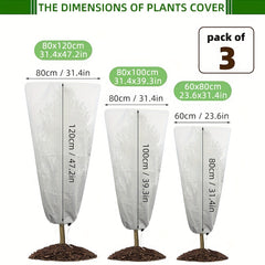 3pcs Plant Cover Antifreeze Protection Bag Large Winter Drawstring Bag