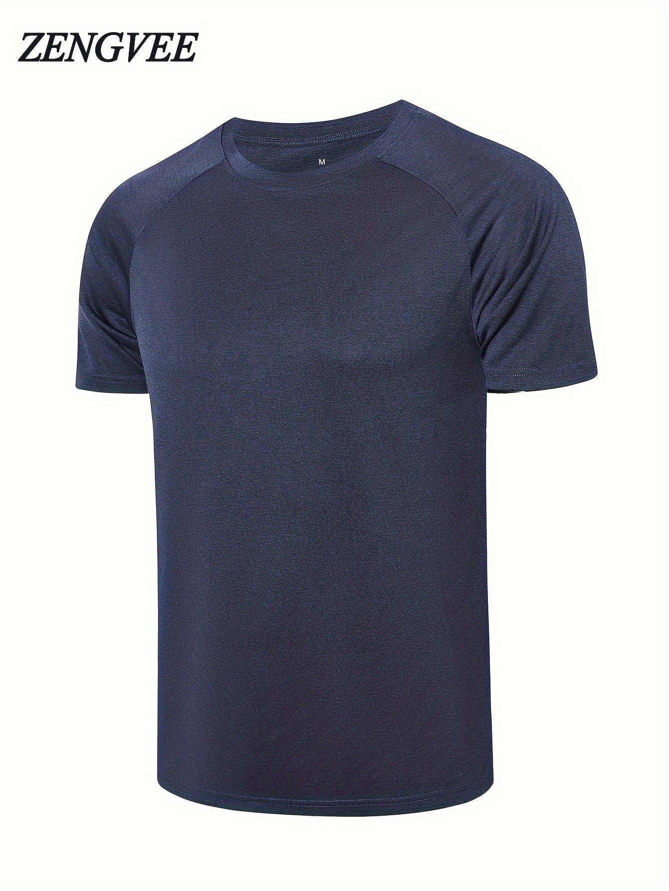 5 Pcs Men's Solid Short Sleeve Quick Dry T-Shirt for Gym Training