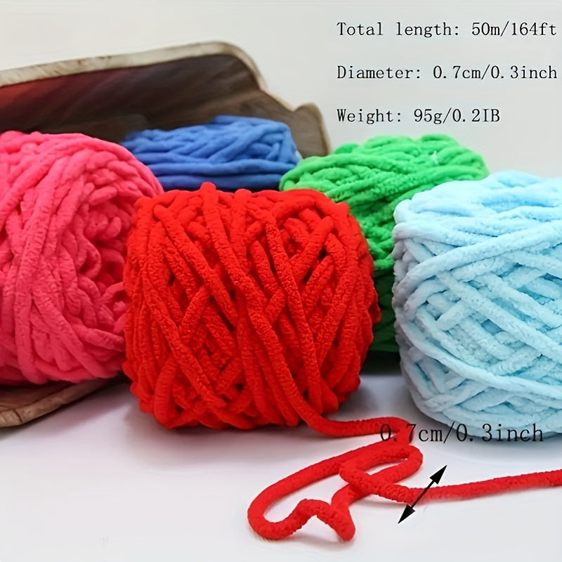 2pcs Thick Woolen Yarn DIY Crochet Hook Slippers Line Self woven Woolen