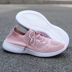 Women's Mesh Sneakers Lightweight Running Shoes Lace Up Outdoor Shoes