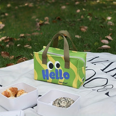 Portable Canvas Lunch Box Bag For Outdoor and School Office