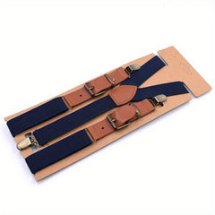 British Retro Elastic Suspenders Clip Men's And Women's Suspenders