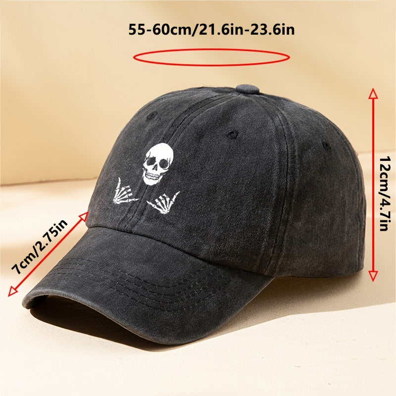 Skull Gestures Baseball Cap Sun Hat for Outdoor Fishing Hiking