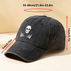 Skull Gestures Baseball Cap Sun Hat for Outdoor Fishing Hiking