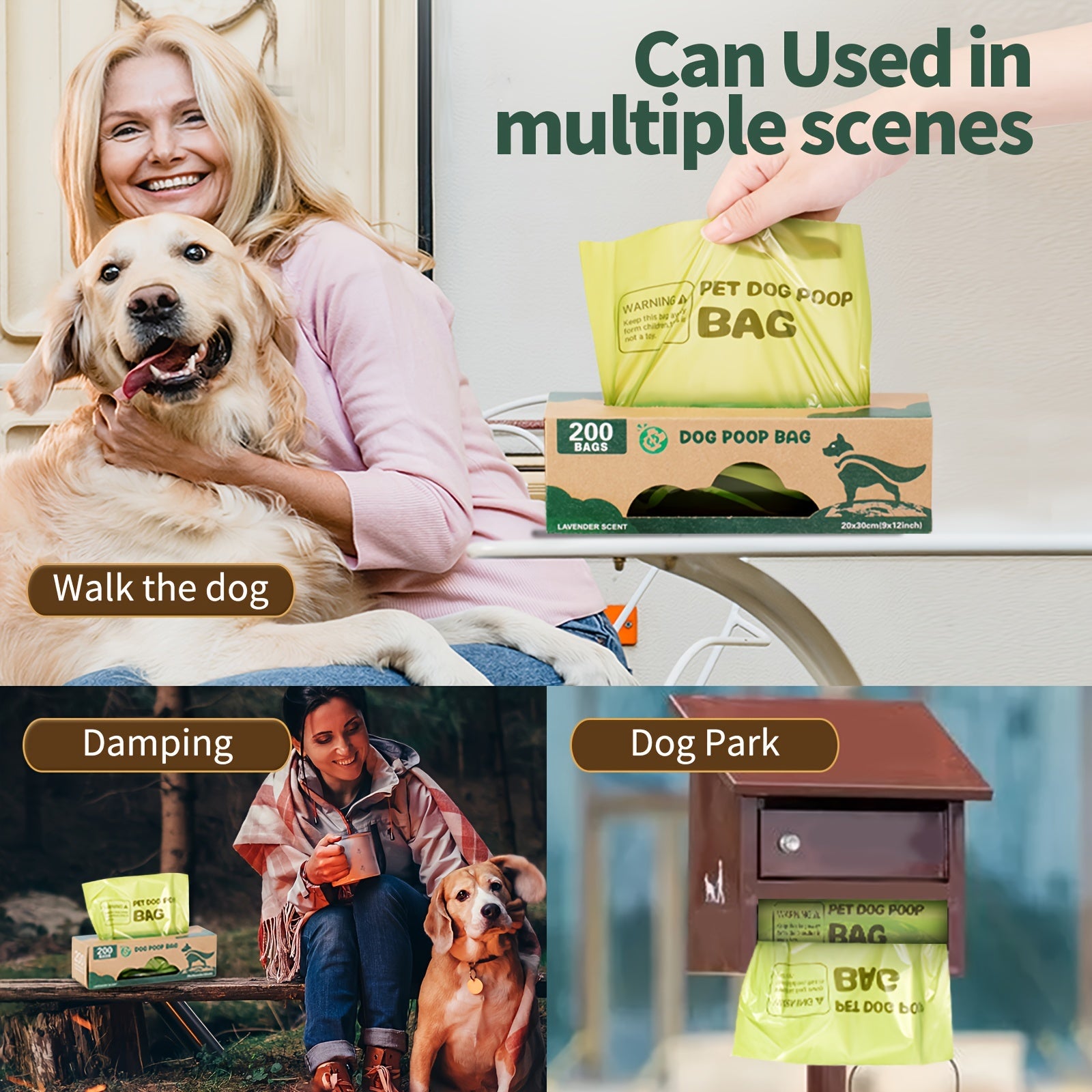 200-500 Dog Poop Bags Durable Leak-Proof Scented Pet Waste Bags