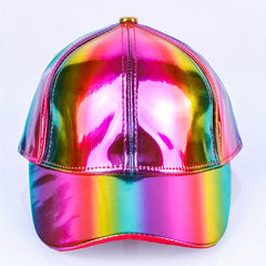 Laser Rainbow Baseball Cap Hip Hop Sun Hat - LGBT Pride