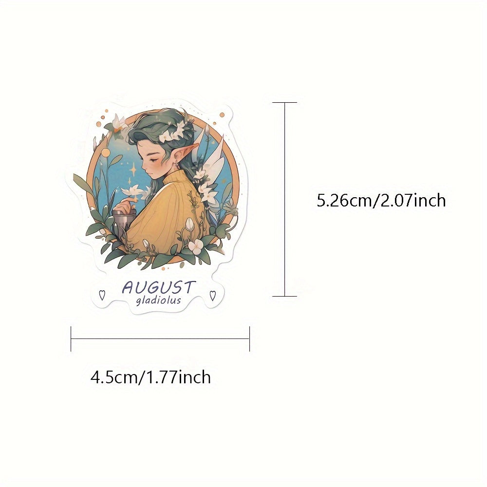 50pcs Flower Elf Stickers For Luggage Notebook Decor