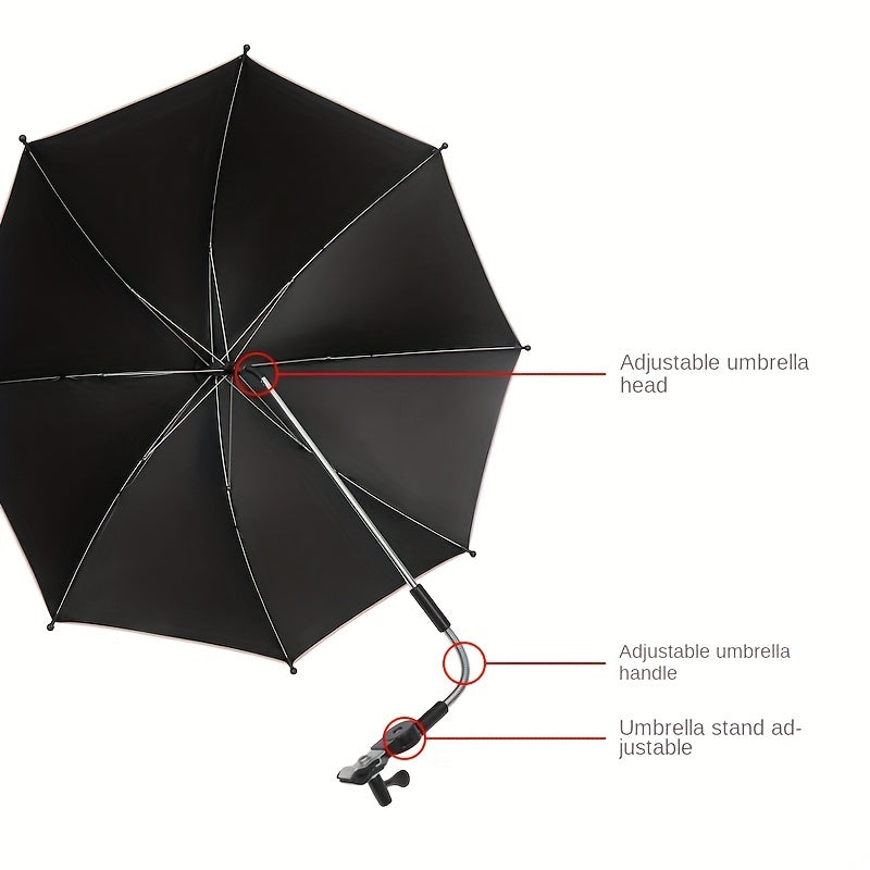 Sunscreen Baby Stroller Umbrella w/ Adjustable Shaft