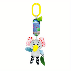Baby Stroller Pendant Plush Soothing Toy Chime Teether Animal Wind