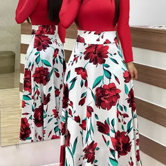Floral Print Long Sleeve Dress for Women