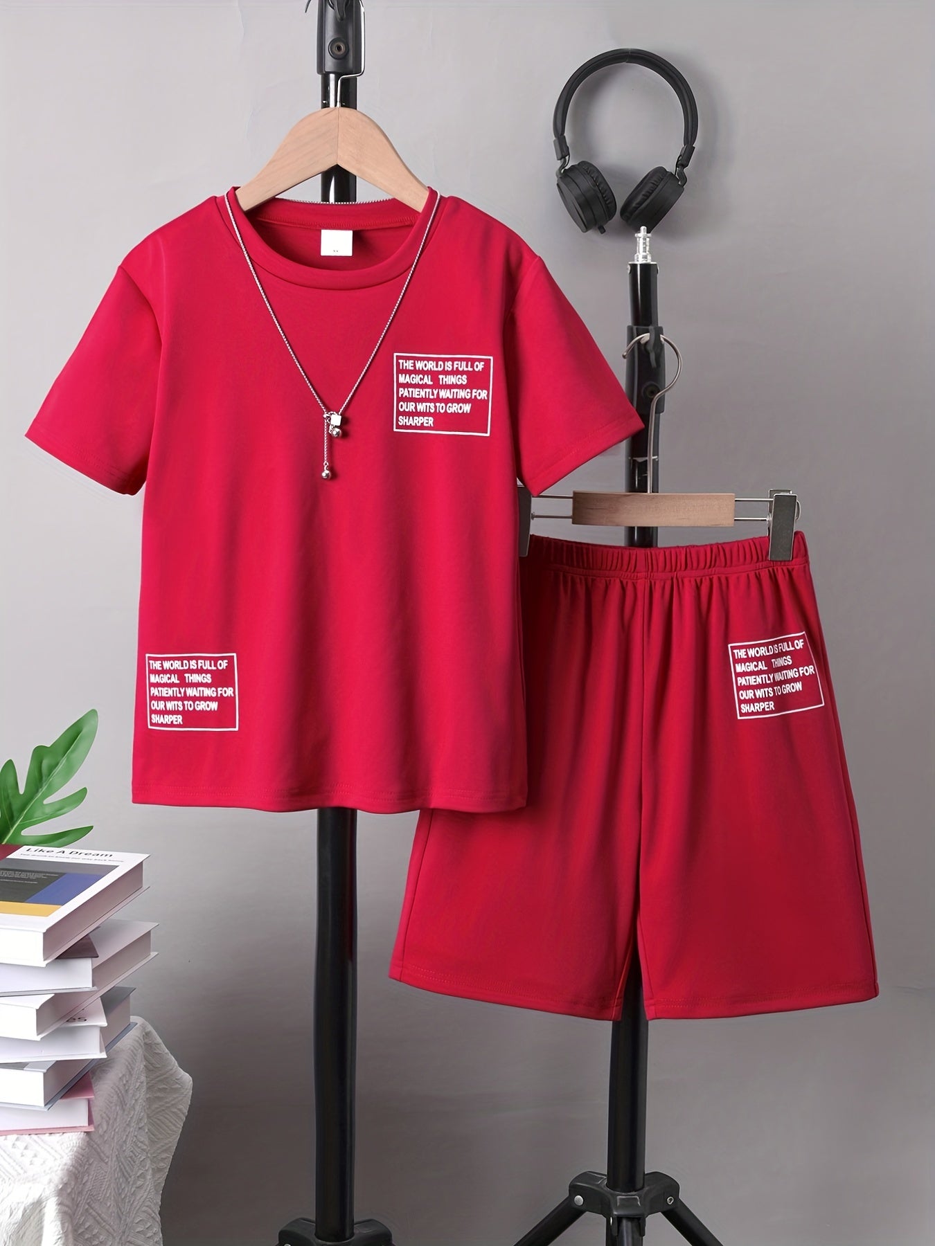 Boys Short Sleeve T Shirt & Shorts Set Casual Street Style 2 Pcs